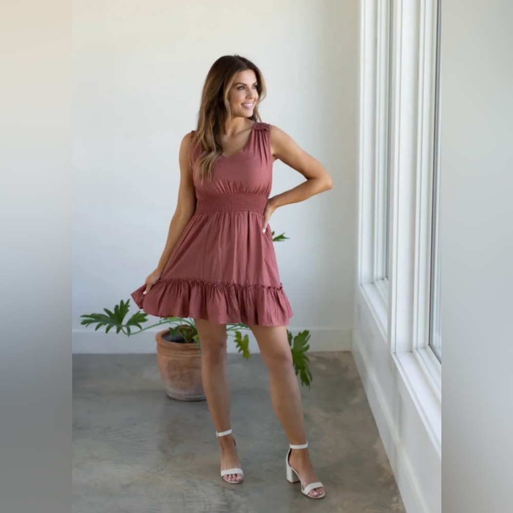 NWT Wishlist Apparel Salem Mini Dress Rust Color Size Large